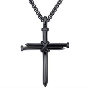 Stainless steel Nail Cross Necklace NEW
